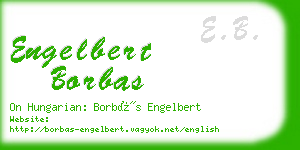 engelbert borbas business card